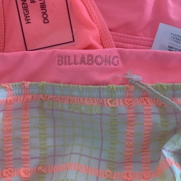 Billabong Bundle Of Bikini Bottoms! Pretty In Plaid High rise,&Sol Searcher pink - Picture 9 of 11